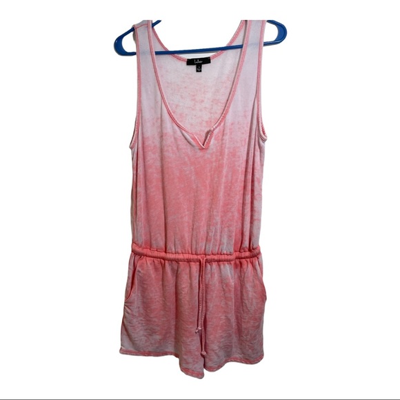 Lulus womens Romper tie dye drawstring waist. Pockets sleeveless size Small - Picture 2 of 10
